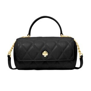 New Kate Spade Heart Barrel Quilted Crossbody Black